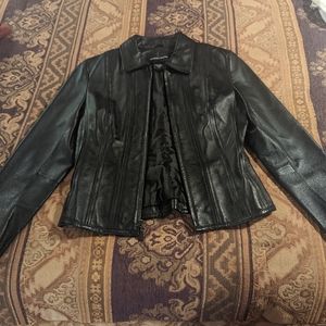 VS Moda International black xs genuine leather biker jacket (Victoria's Secret)